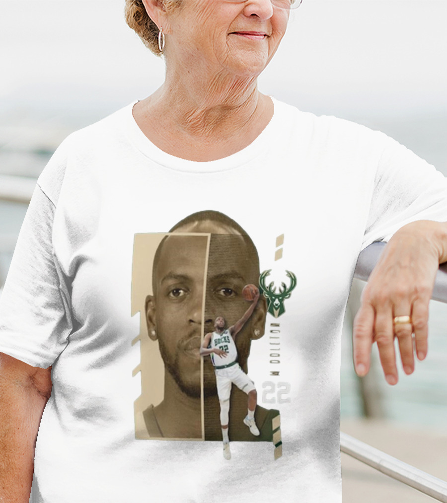 Khris Middleton Bucks Logo #22 Jump Pass Player Name And Number T-Shirt