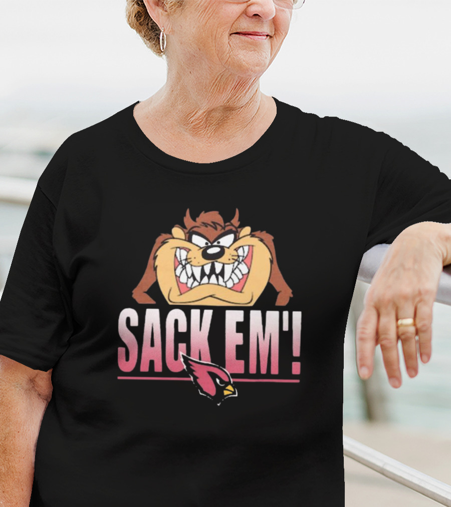 Looney Tunes Taz Sack Em Arizona Cardinals NFL T-Shirt