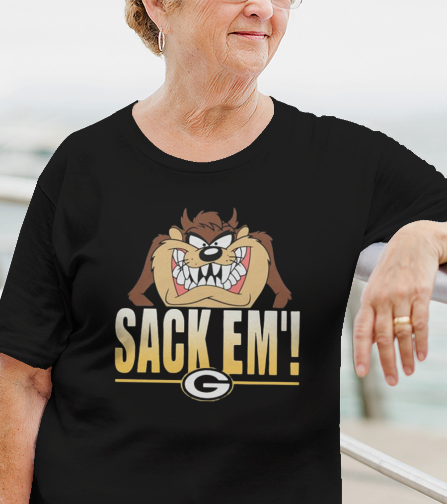 Looney Tunes Taz Sack Em Green Bay Packers NFL T-Shirt