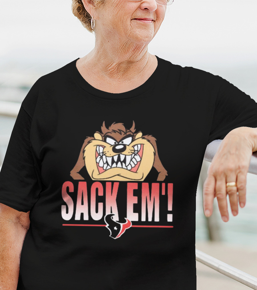 Looney Tunes Taz Sack Em’ Houston Texans NFL T-Shirt