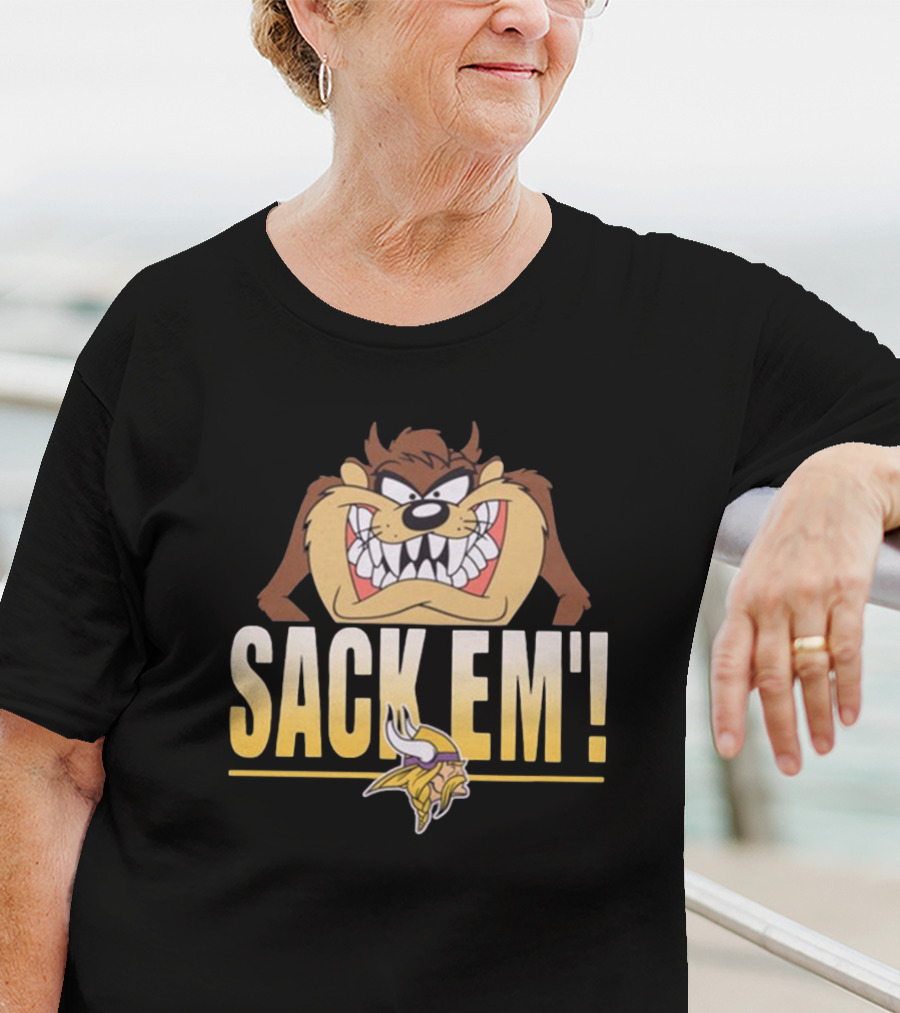 Looney Tunes Taz Sack Em’ Minnesota Vikings NFL T-Shirt