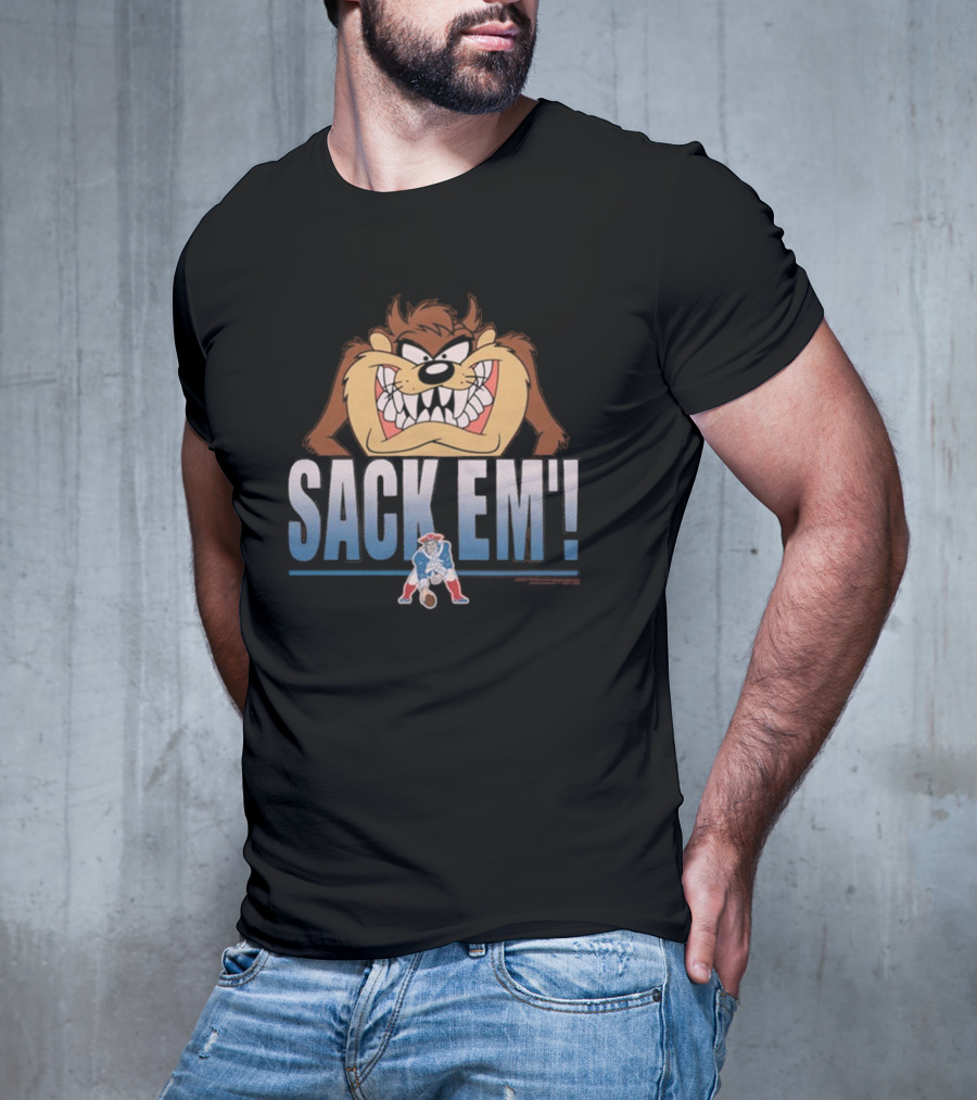 Sack Em' Looney Tunes Taz X New England Patriots NFL T-Shirt