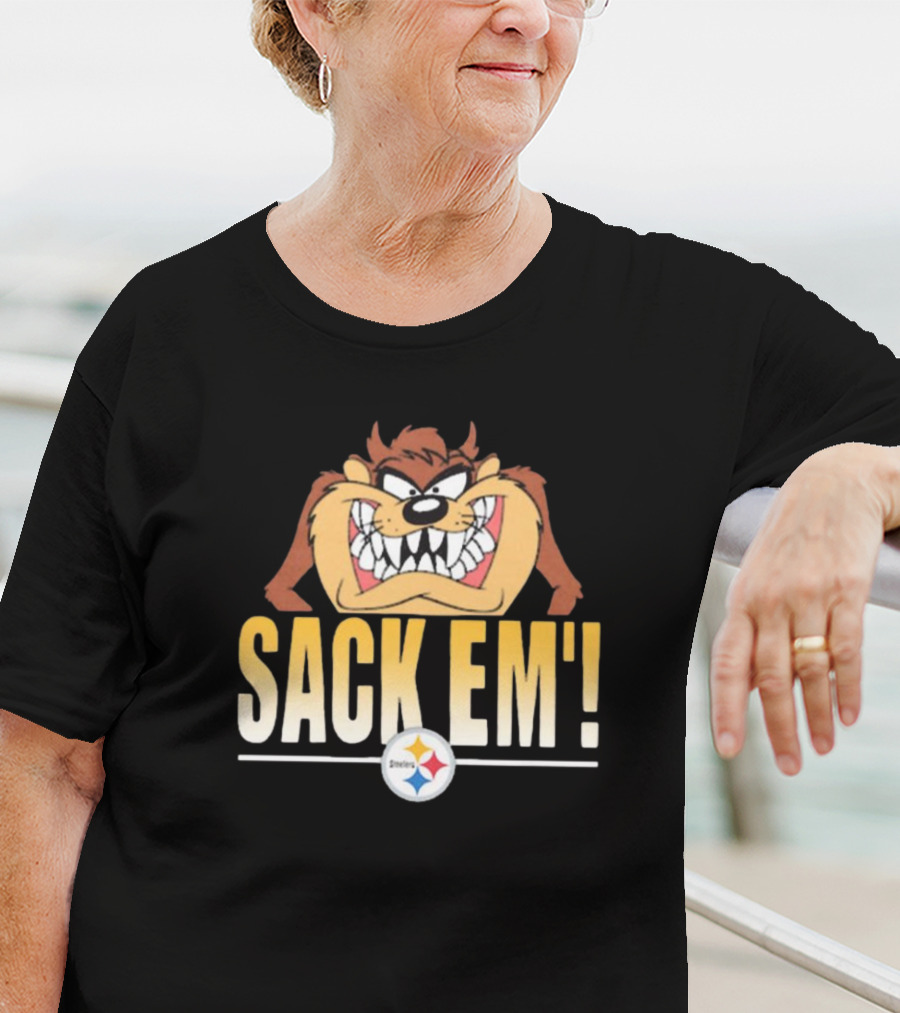 Looney Tunes Taz Sack Em’ Pittsburgh Steelers NFL T-Shirt
