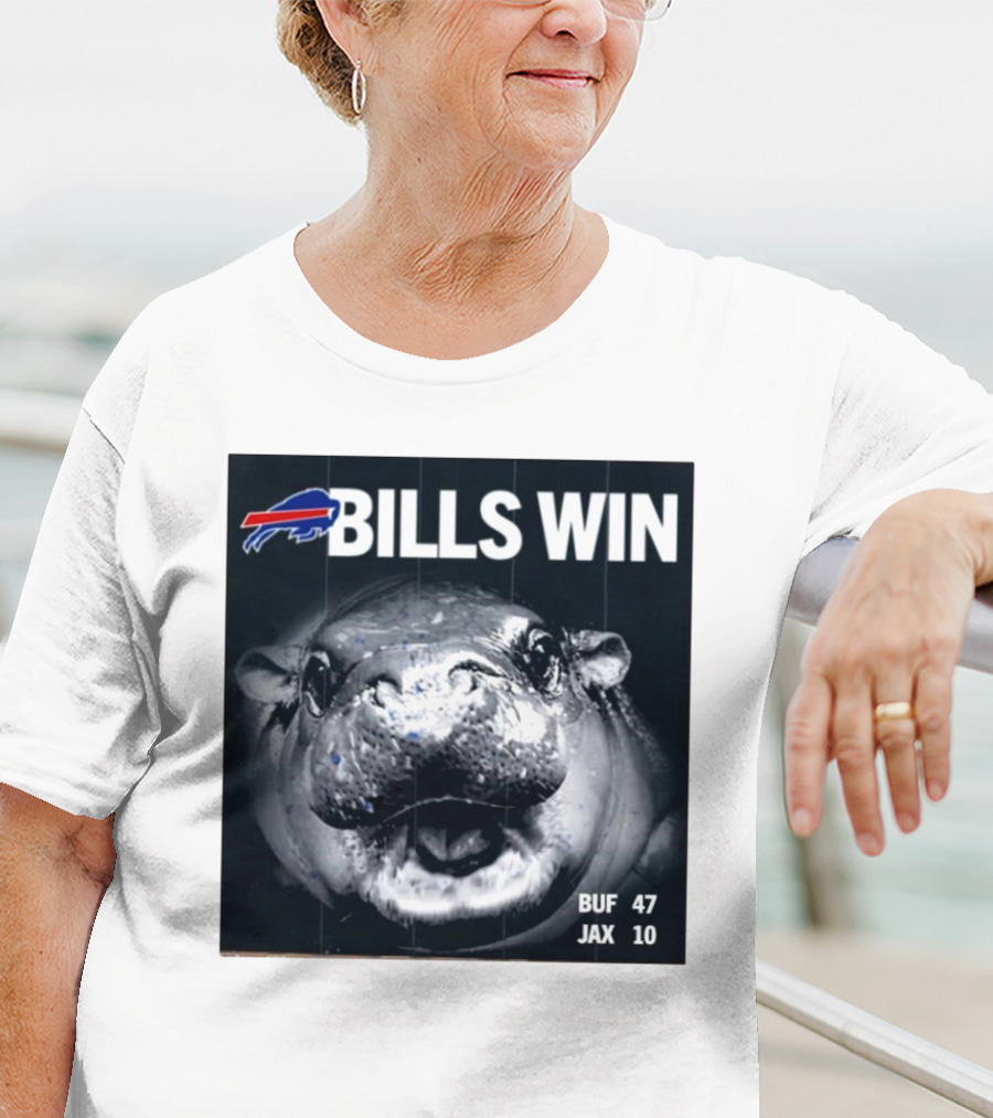 BILLS WIN Buffalo Bills Mafia GoBills Moodeng BUF 47 JAX 10 T-Shirt