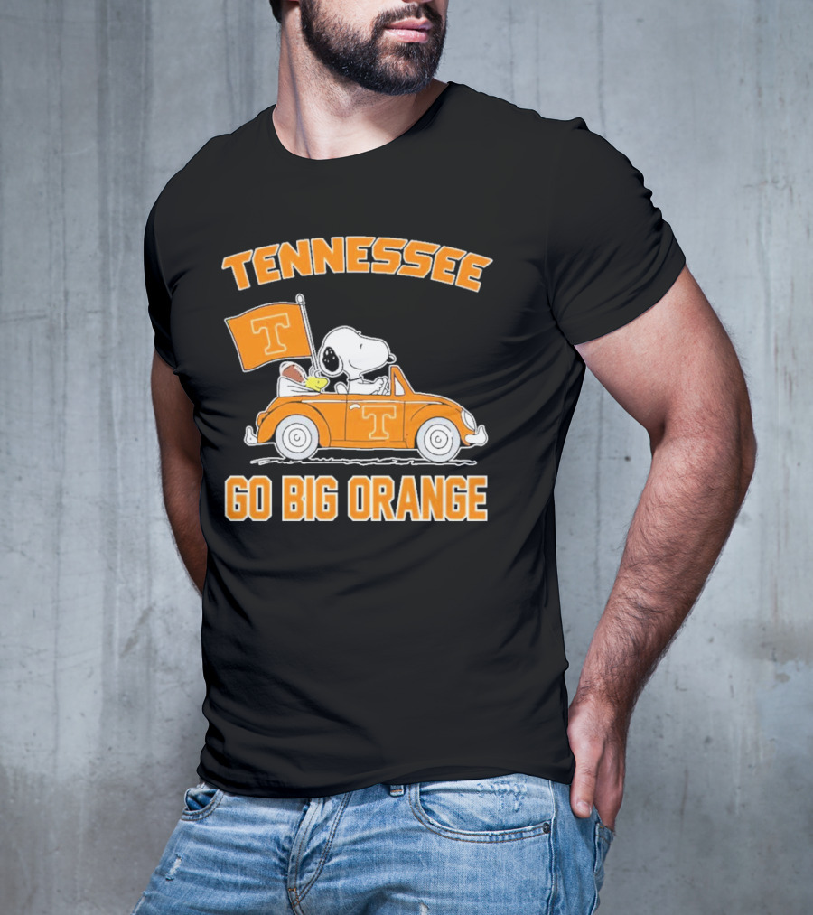 Tennessee Volunteers Snoopy Woodstock Car Go Big Orange T-Shirt