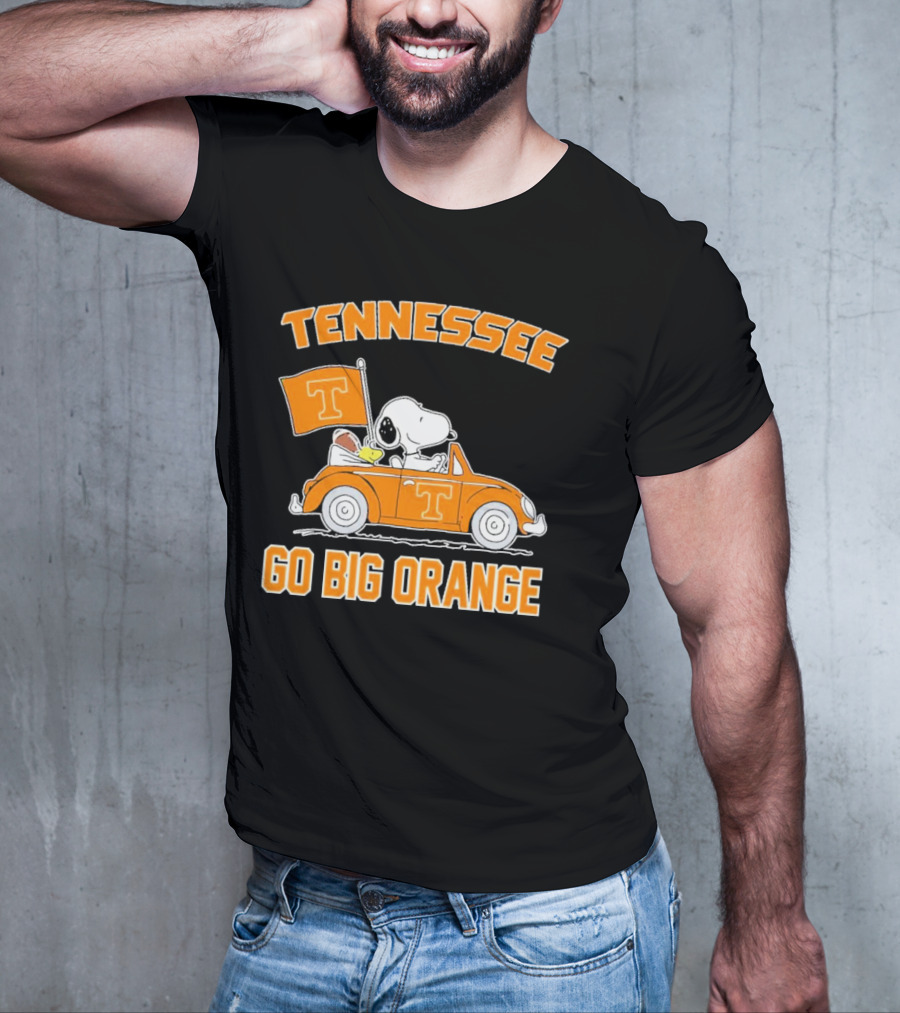 Tennessee Volunteers Snoopy Woodstock Car Go Big Orange T-Shirt
