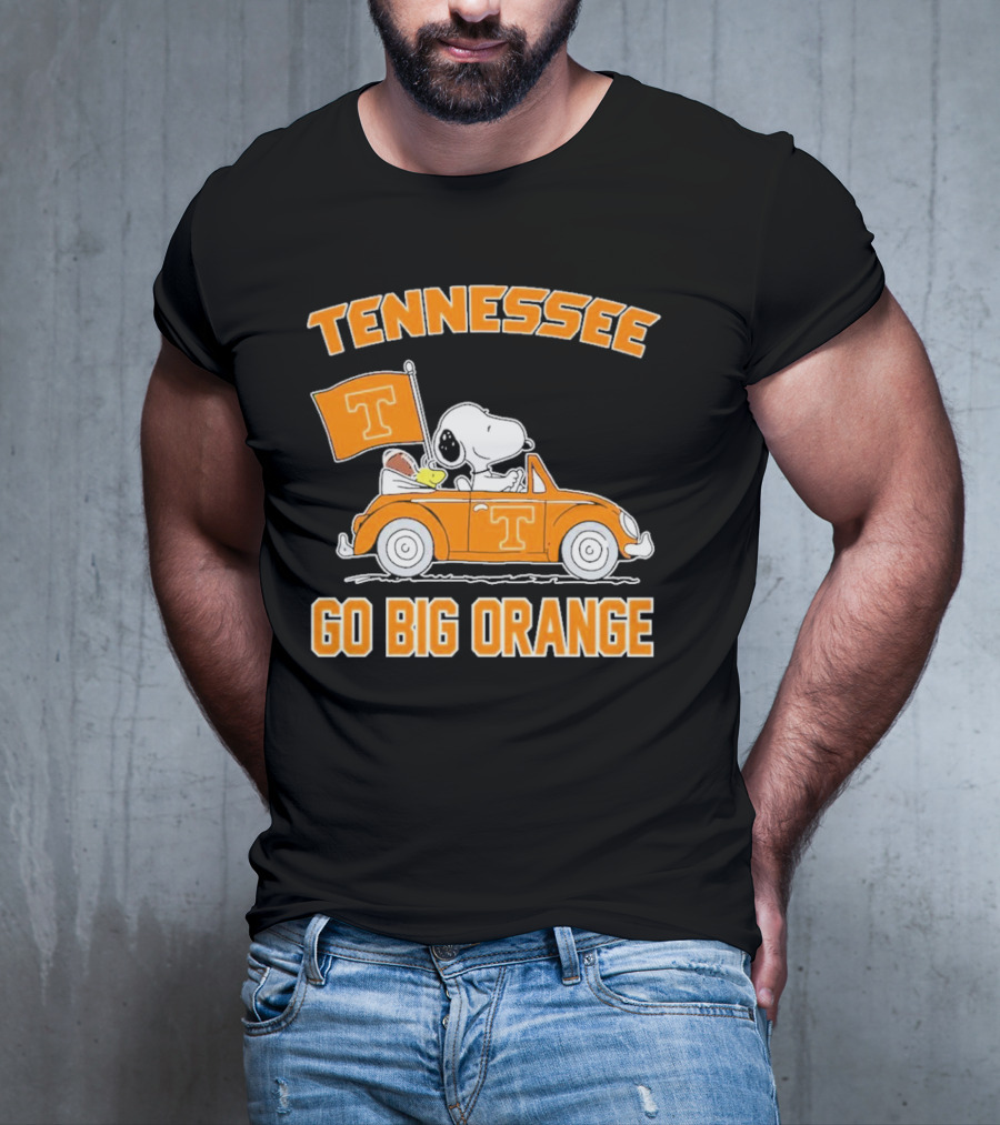 Tennessee Volunteers Snoopy Woodstock Car Go Big Orange T-Shirt