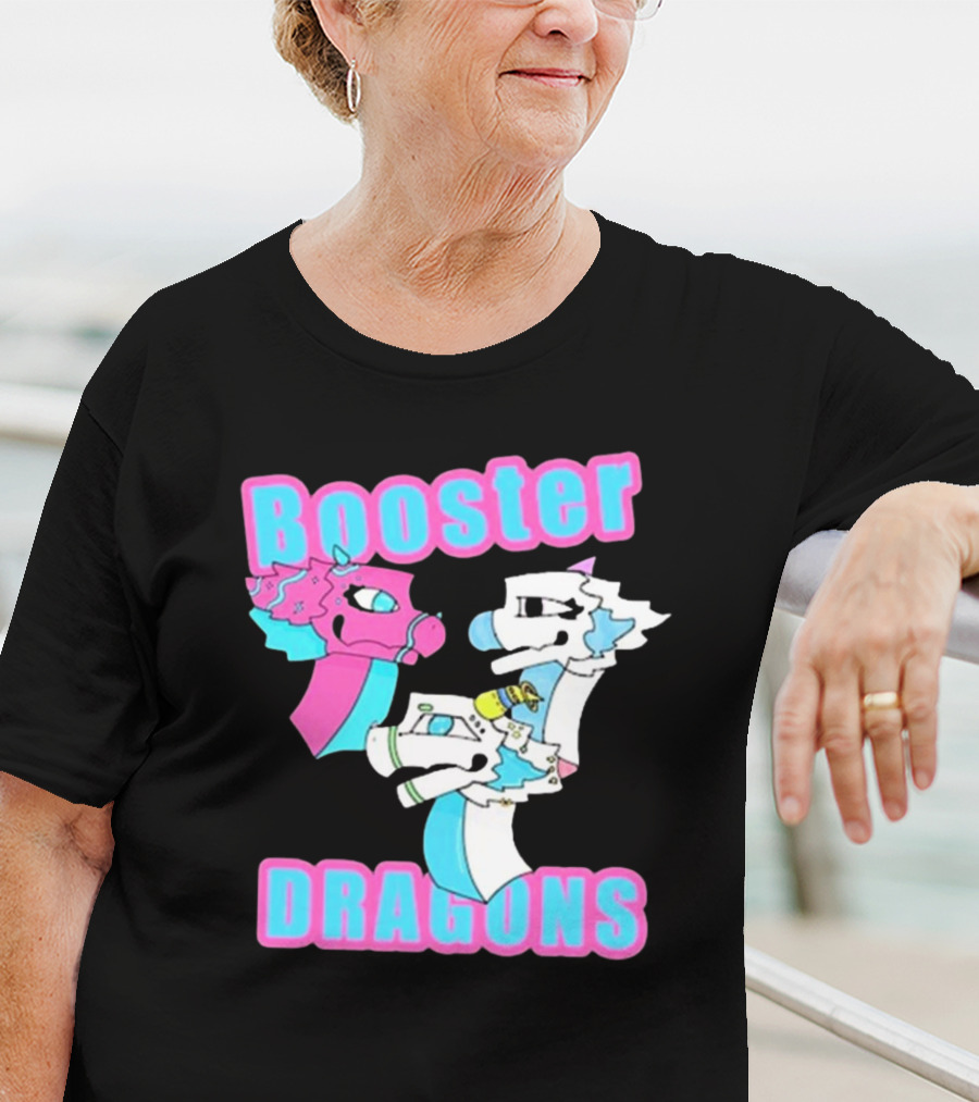 Booster Dragons Colorful Cartoon Characters T-Shirt