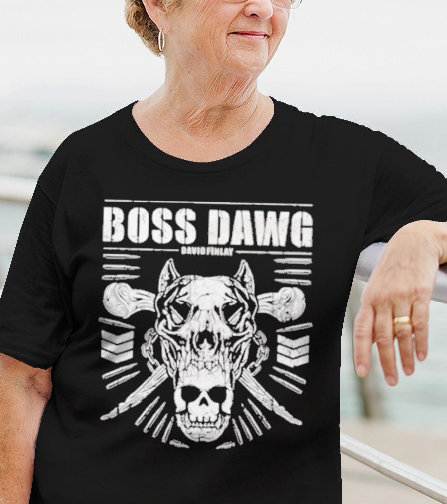 Boss Dawg David Finlay Skull And Chevrons Crossbone T-Shirt