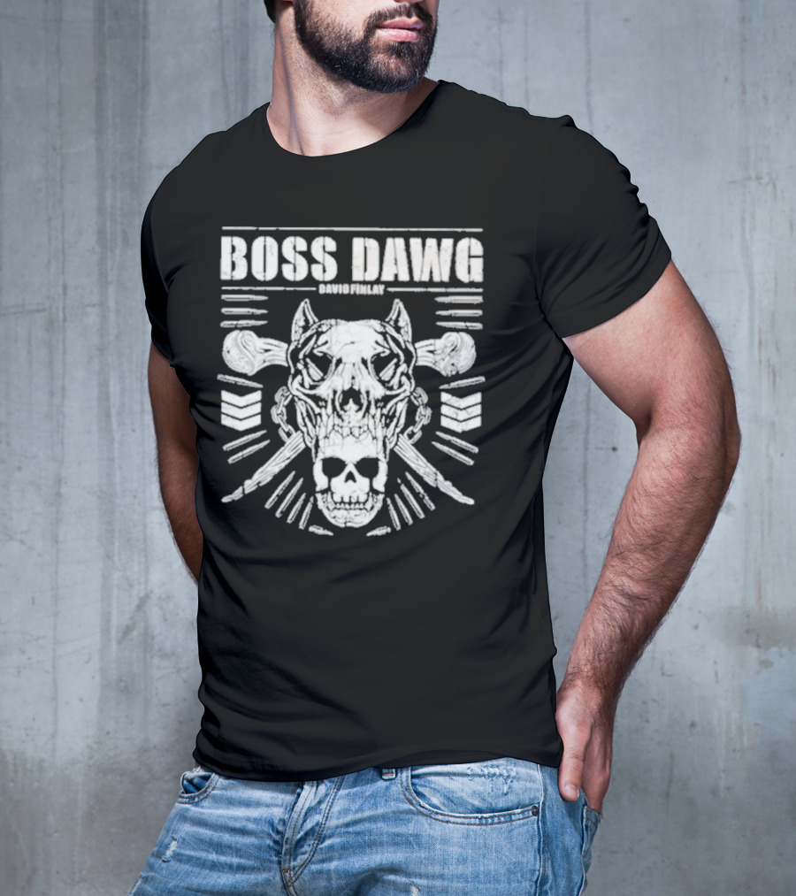 Boss Dawg David Finlay Skull And Chevrons Crossbone T-Shirt
