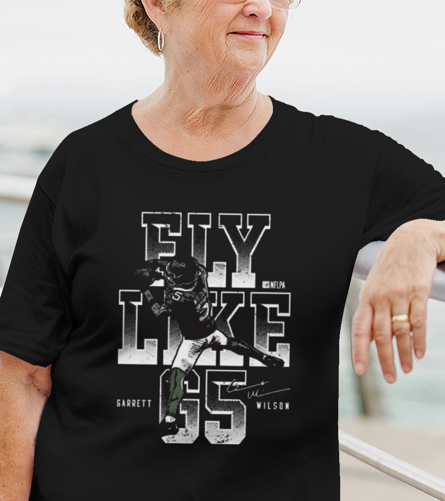 Garrett Wilson Fly Like G5 Signature NFLPA New York Jets T-Shirt