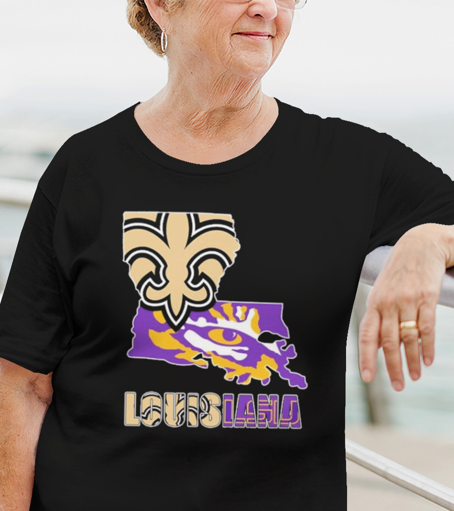 Louisiana Fleur-de-lis And Tiger Eye Graphics T-Shirt