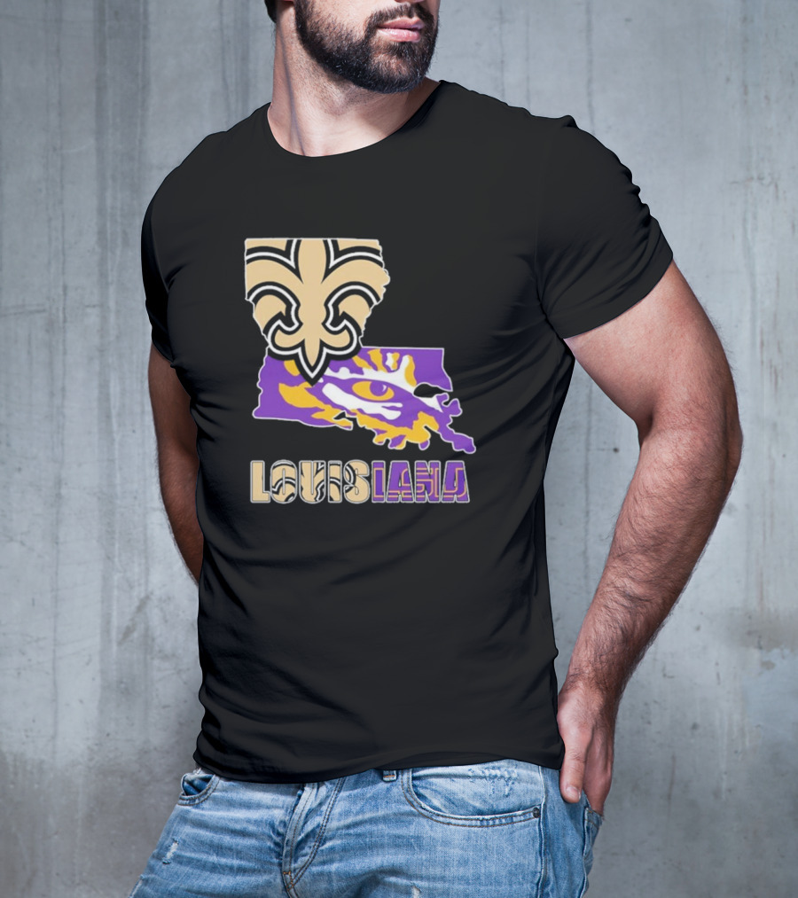Louisiana Fleur-de-lis And Tiger Eye Graphics T-Shirt
