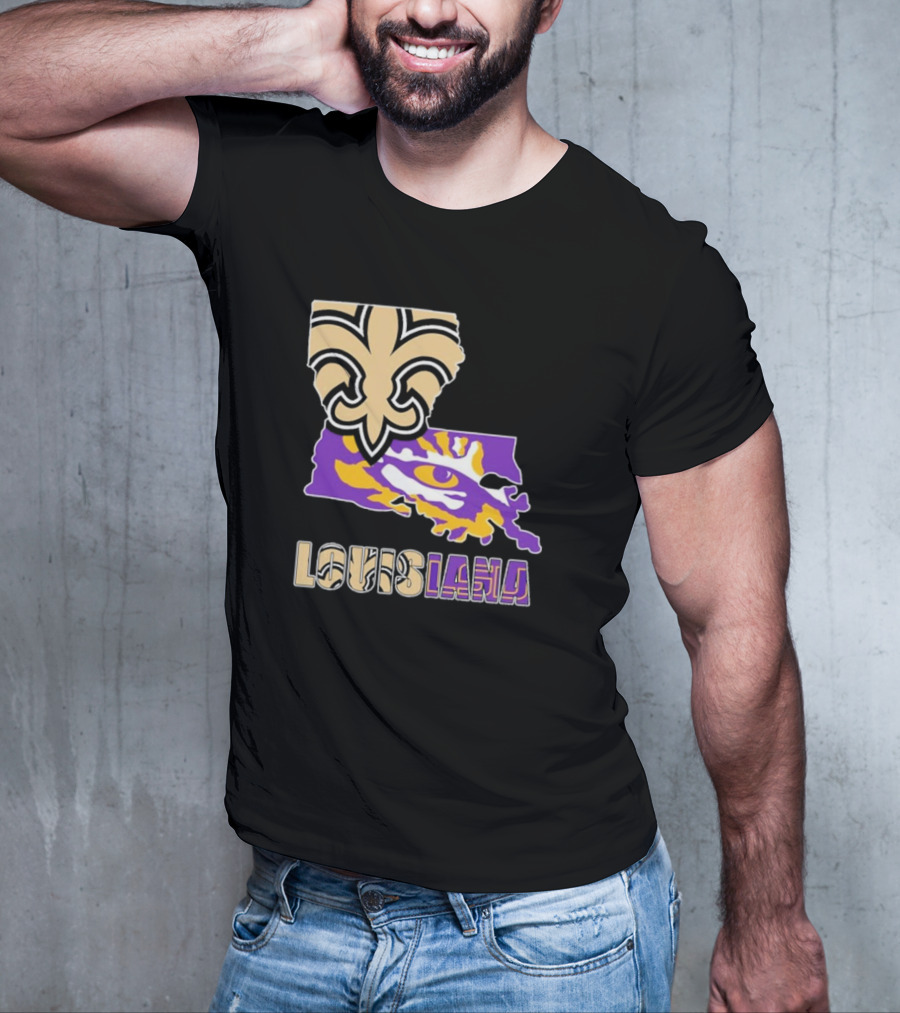 Louisiana Fleur-de-lis And Tiger Eye Graphics T-Shirt
