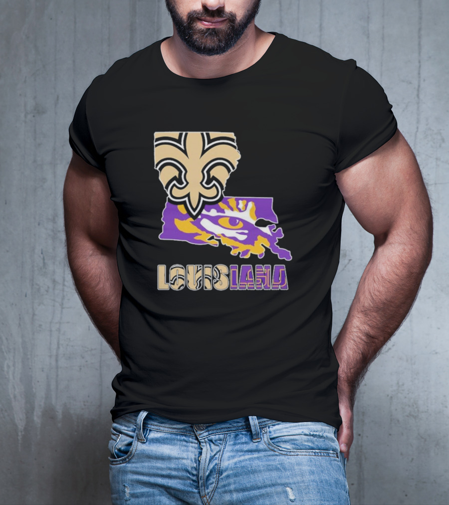 Louisiana Fleur-de-lis And Tiger Eye Graphics T-Shirt