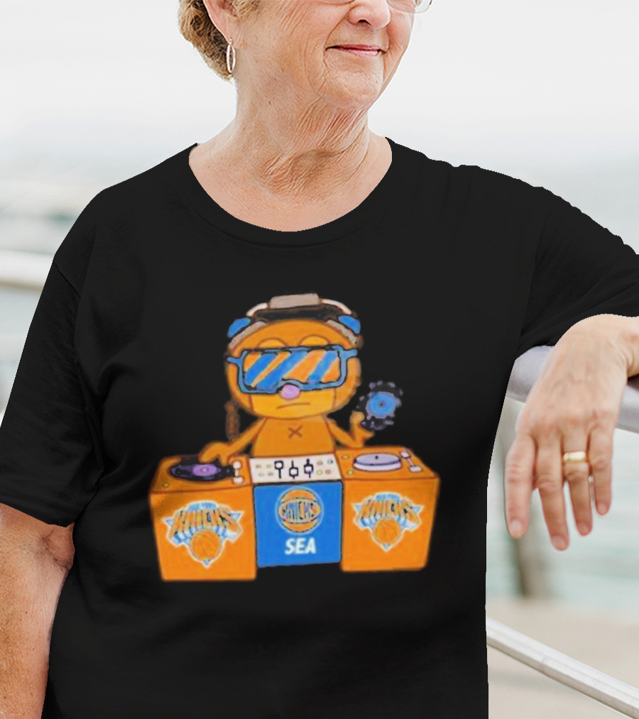 NY Knicks SEA X Parappa The Rapper DJ Setup T-Shirt