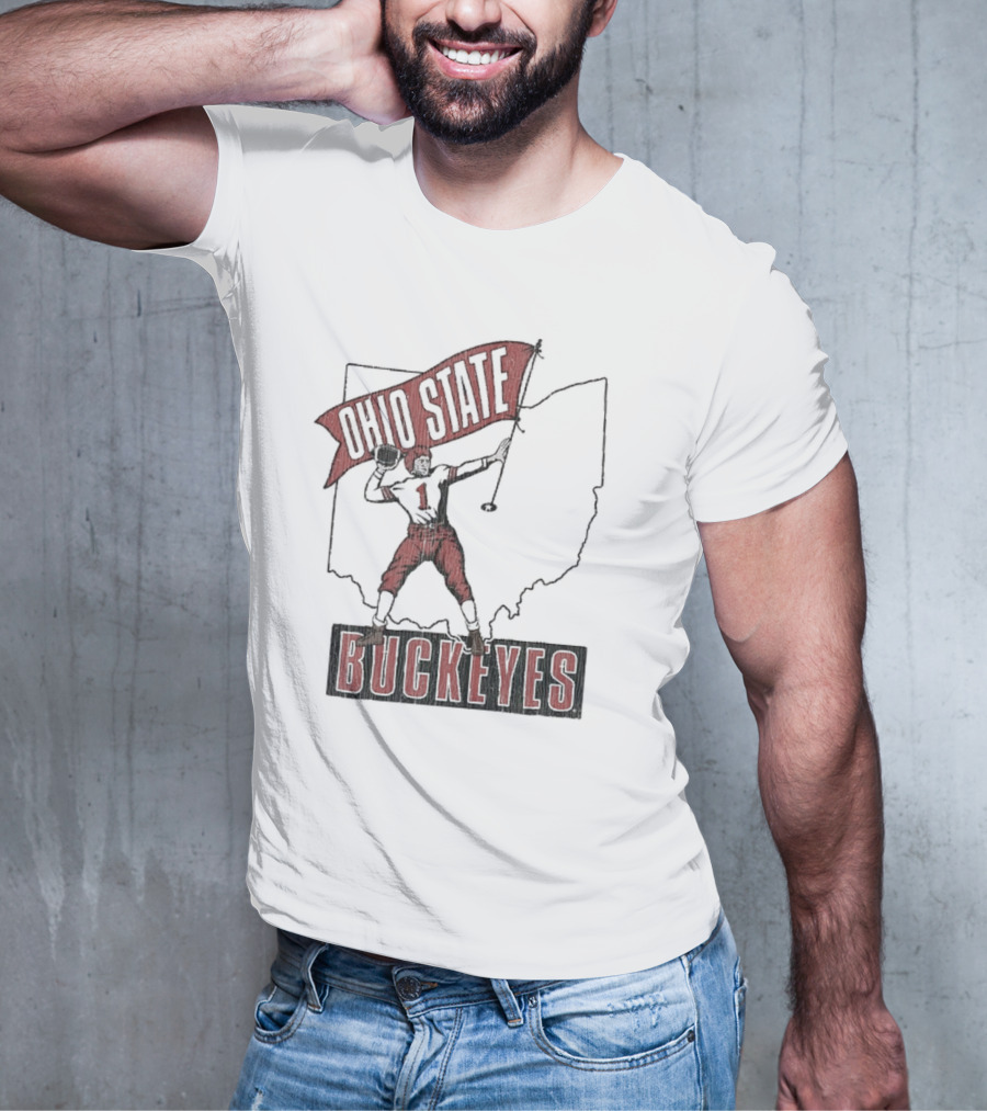 Ohio State Buckeyes Player #1 Vintage Football Home Territory T-Shirt