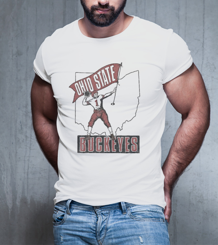 Ohio State Buckeyes Player #1 Vintage Football Home Territory T-Shirt