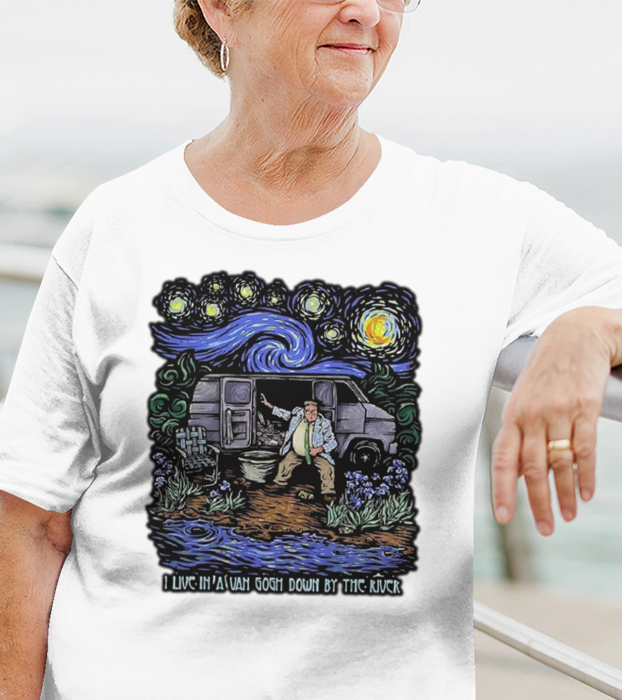 I Live In A Van Gogh Down By The River Starry Night Scene T-Shirt