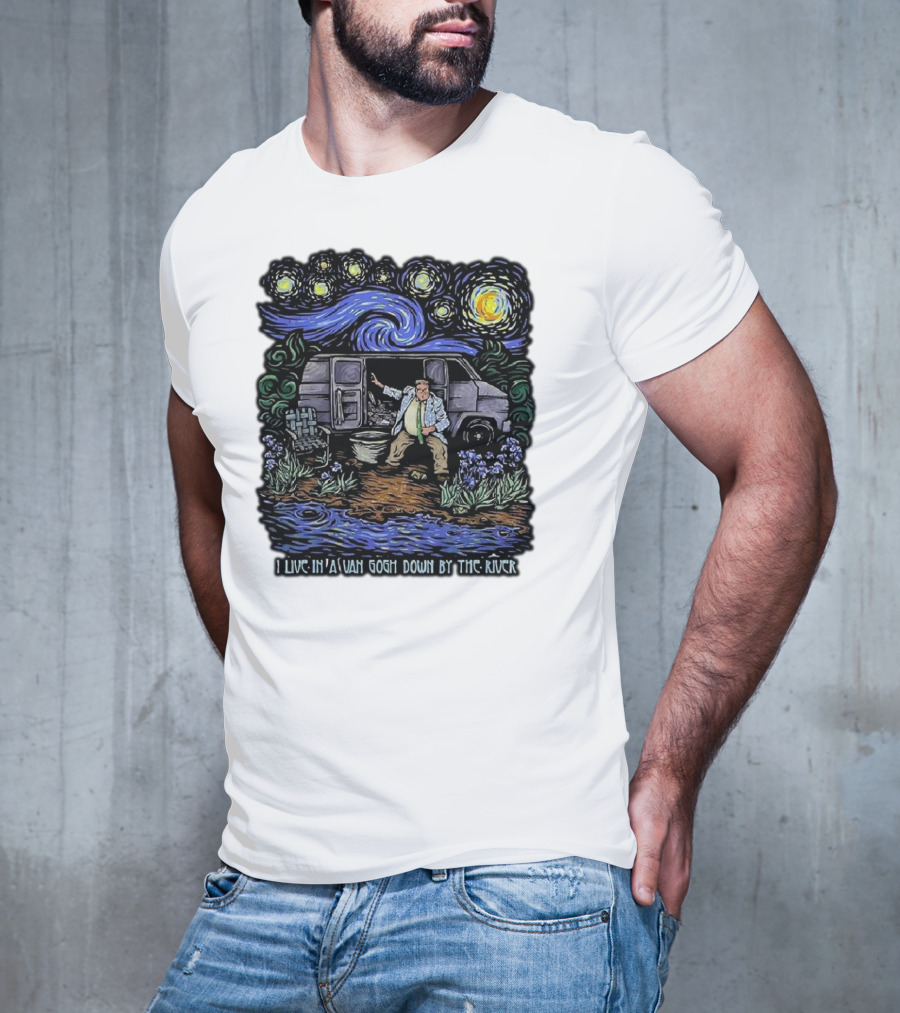 I Live In A Van Gogh Down By The River Starry Night Scene T-Shirt