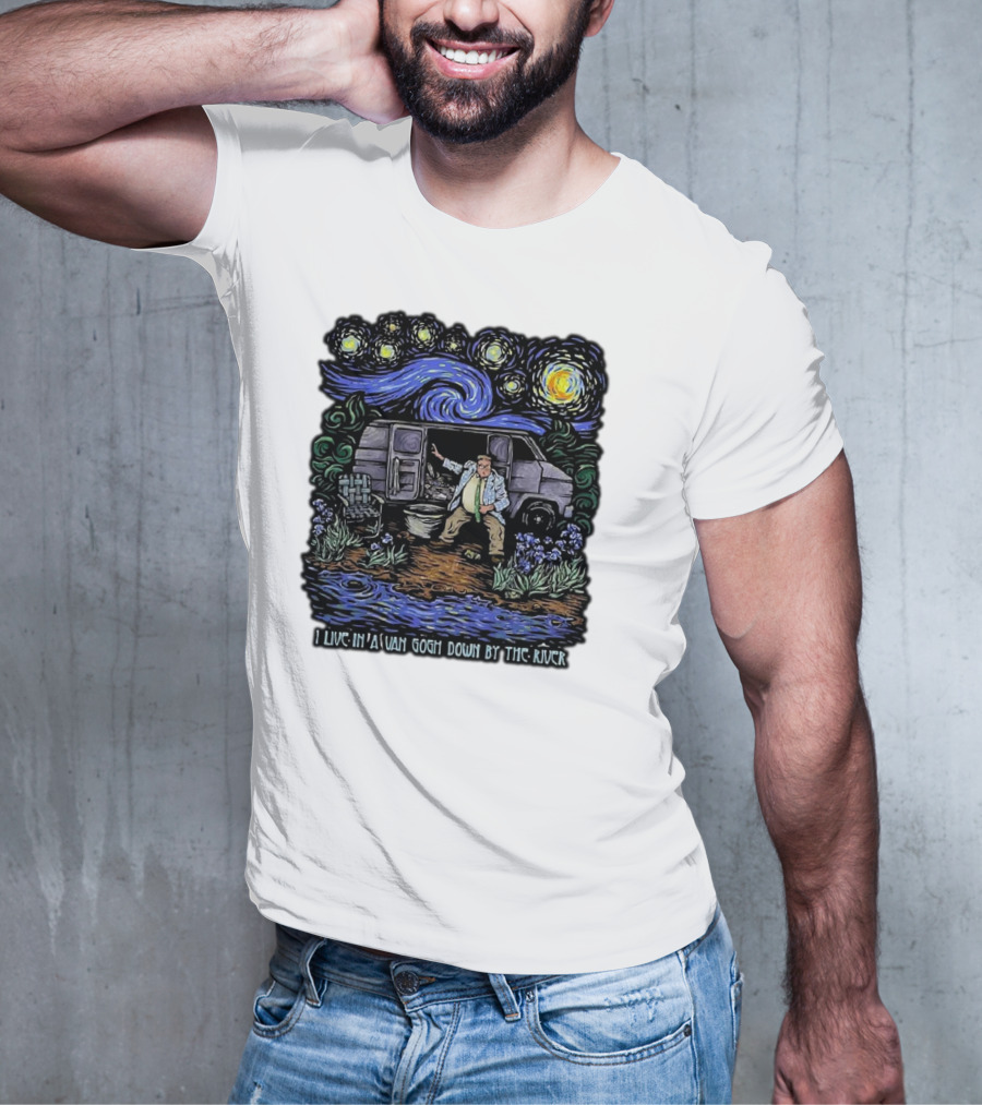 I Live In A Van Gogh Down By The River Starry Night Scene T-Shirt