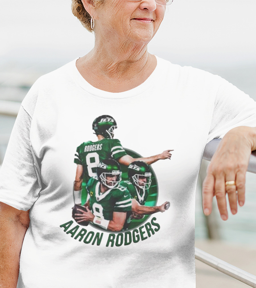 Aaron Rodgers New York Jets NFL Quarterback Number 8 T-Shirt