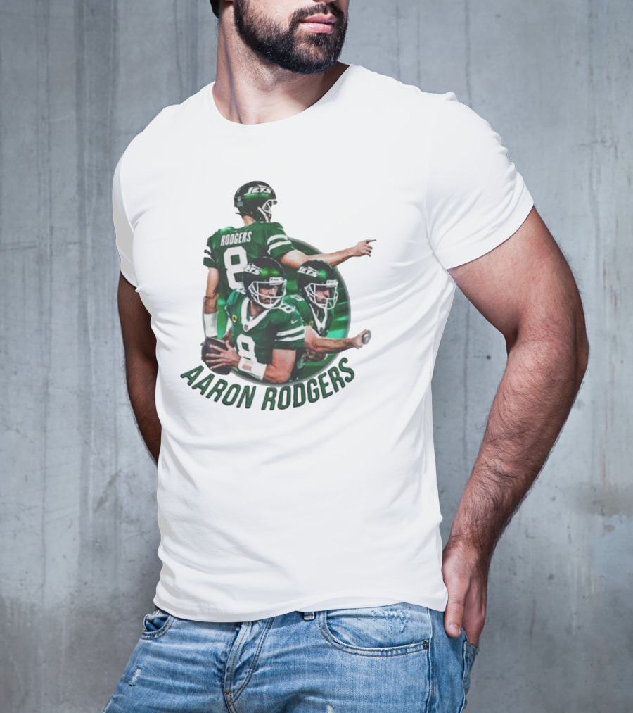 Aaron Rodgers New York Jets NFL Quarterback Number 8 T-Shirt