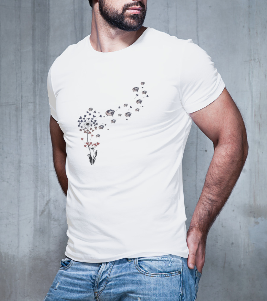 Columbus Blue Jackets Dandelion Floral Butterfly Iconic Emblem T-Shirt