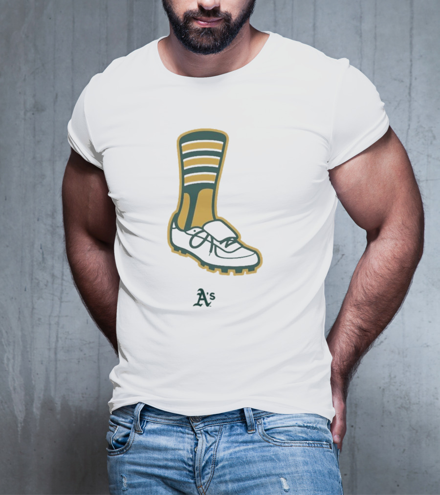 Oakland Athletics A's Iconic Green And Gold Footwear T-Shirt