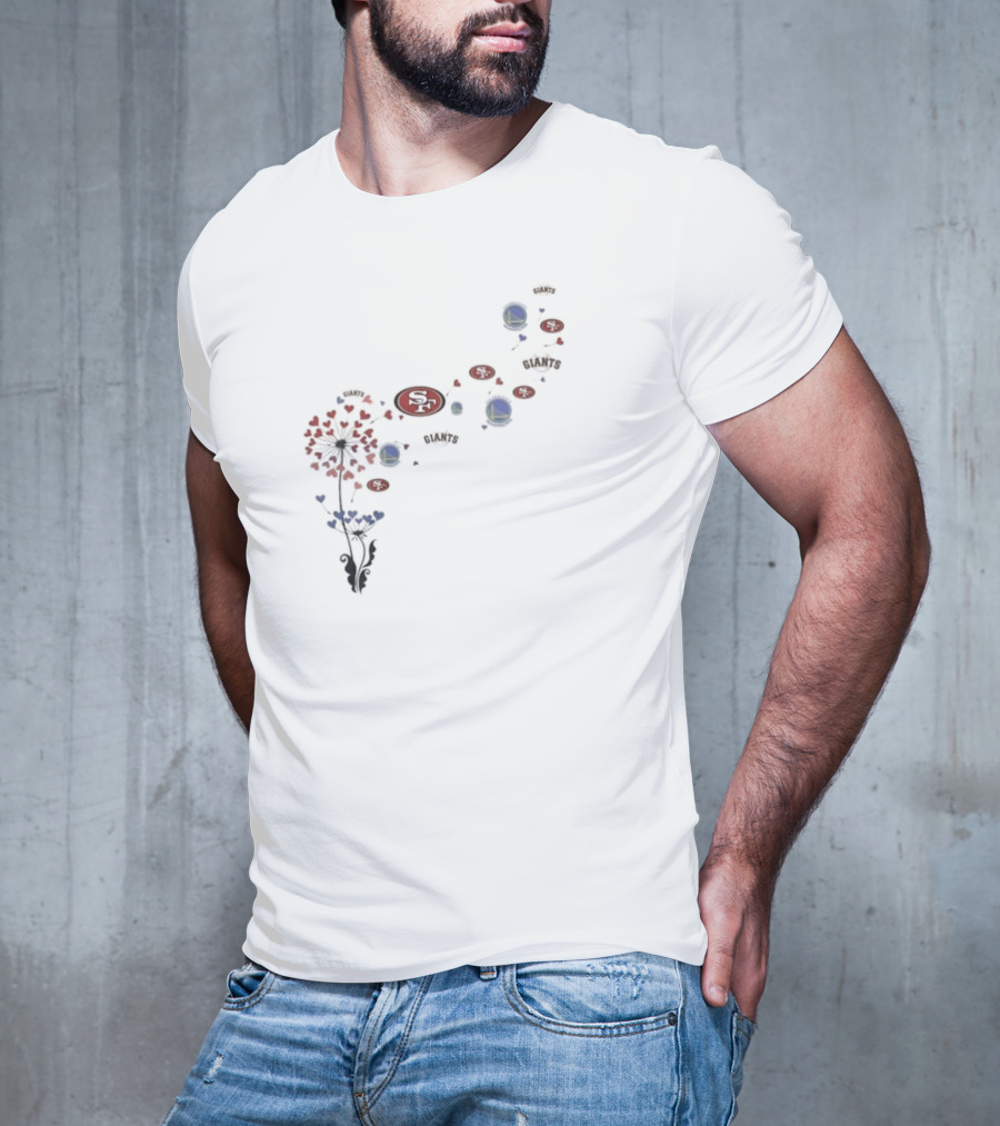 San Francisco 49ers Giants Warriors Floral Dandelion Burst T-Shirt