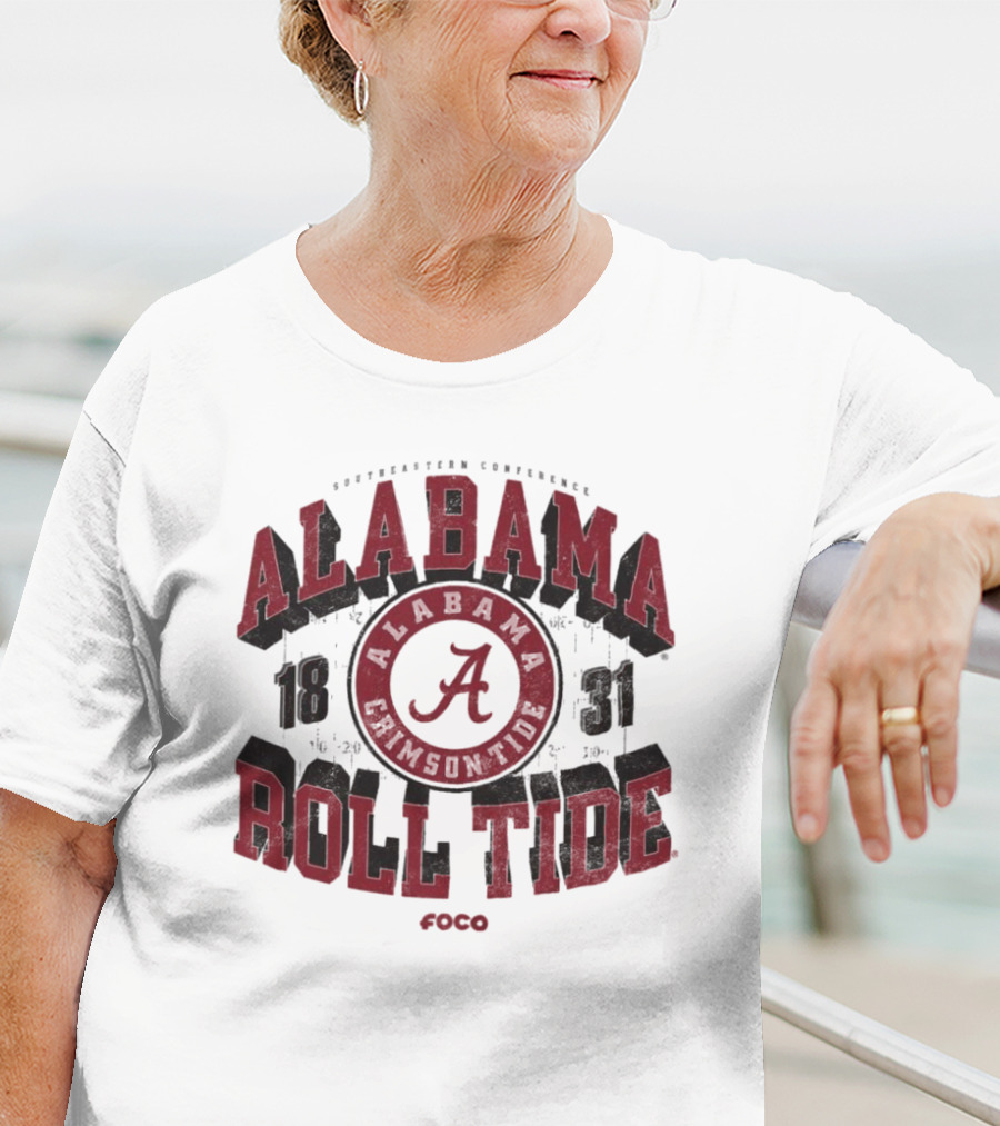 Alabama Crimson Tide 1831 Southeastern Conference Roll Tide Vintage Arched Foco T-Shirt