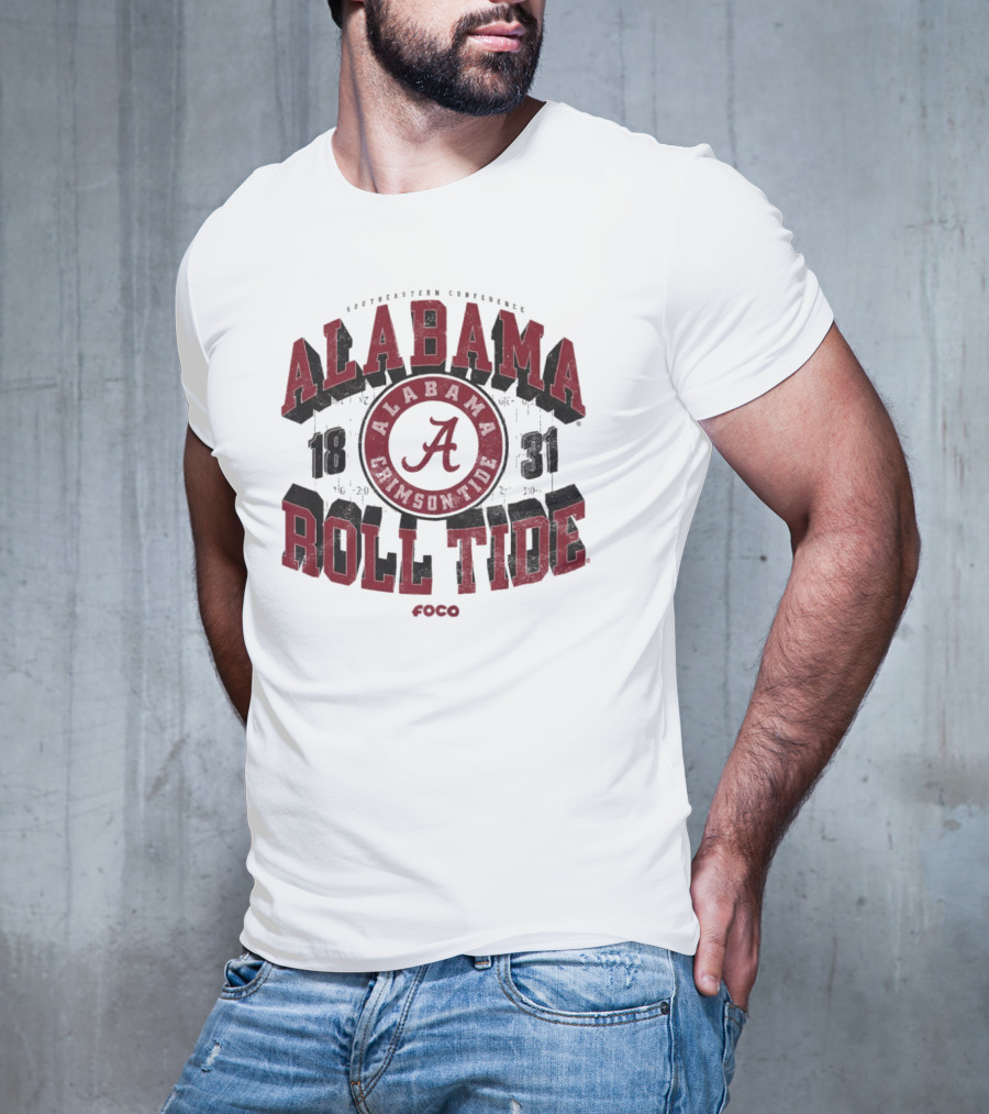 Alabama Crimson Tide 1831 Southeastern Conference Roll Tide Vintage Arched Foco T-Shirt