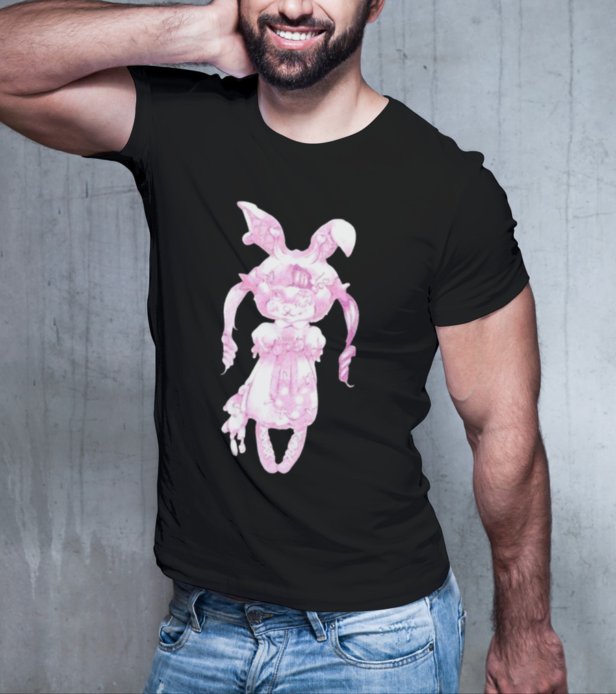 Llvlngdeceased Crybaby Pastel Pink Bunny Painting T-Shirt