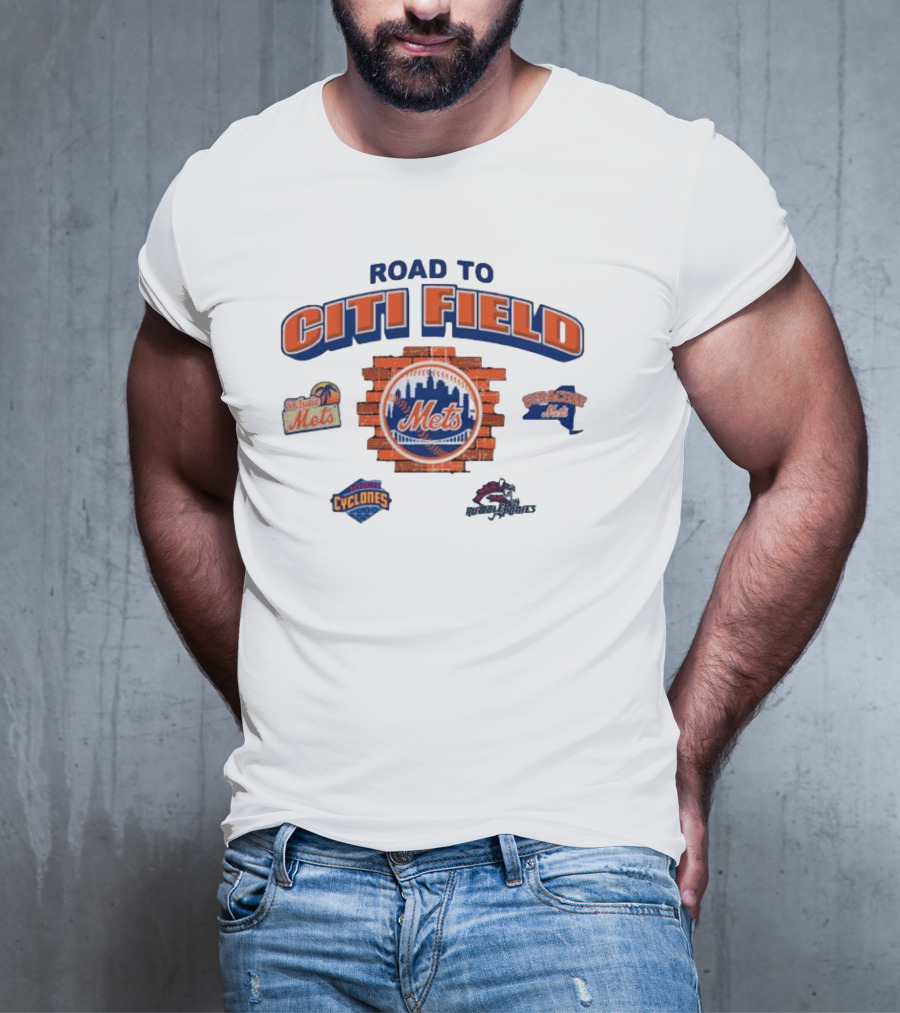 New York Mets Road To Citi Field Brooklyn Cyclones St. Lucie Mets Syracuse Mets T-Shirt