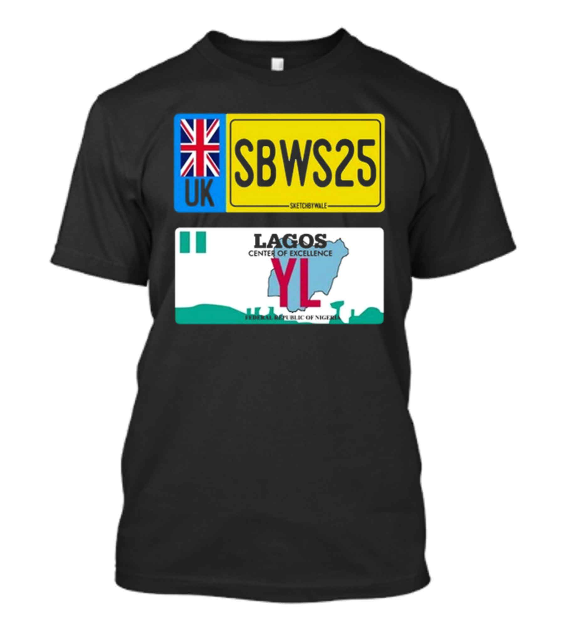 UK SBWS25 Lagos Center Of Excellence Federal Republic Of Nigeria Plate T-Shirt