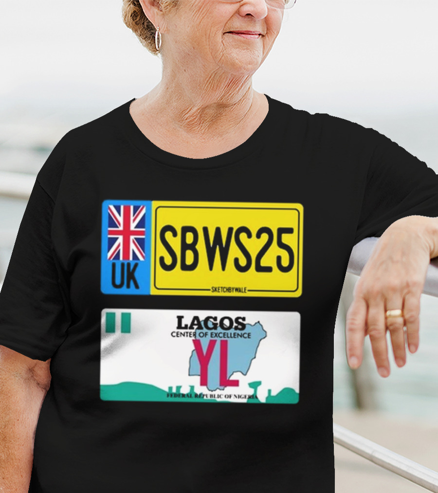 UK SBWS25 Lagos Center Of Excellence Federal Republic Of Nigeria Plate T-Shirt