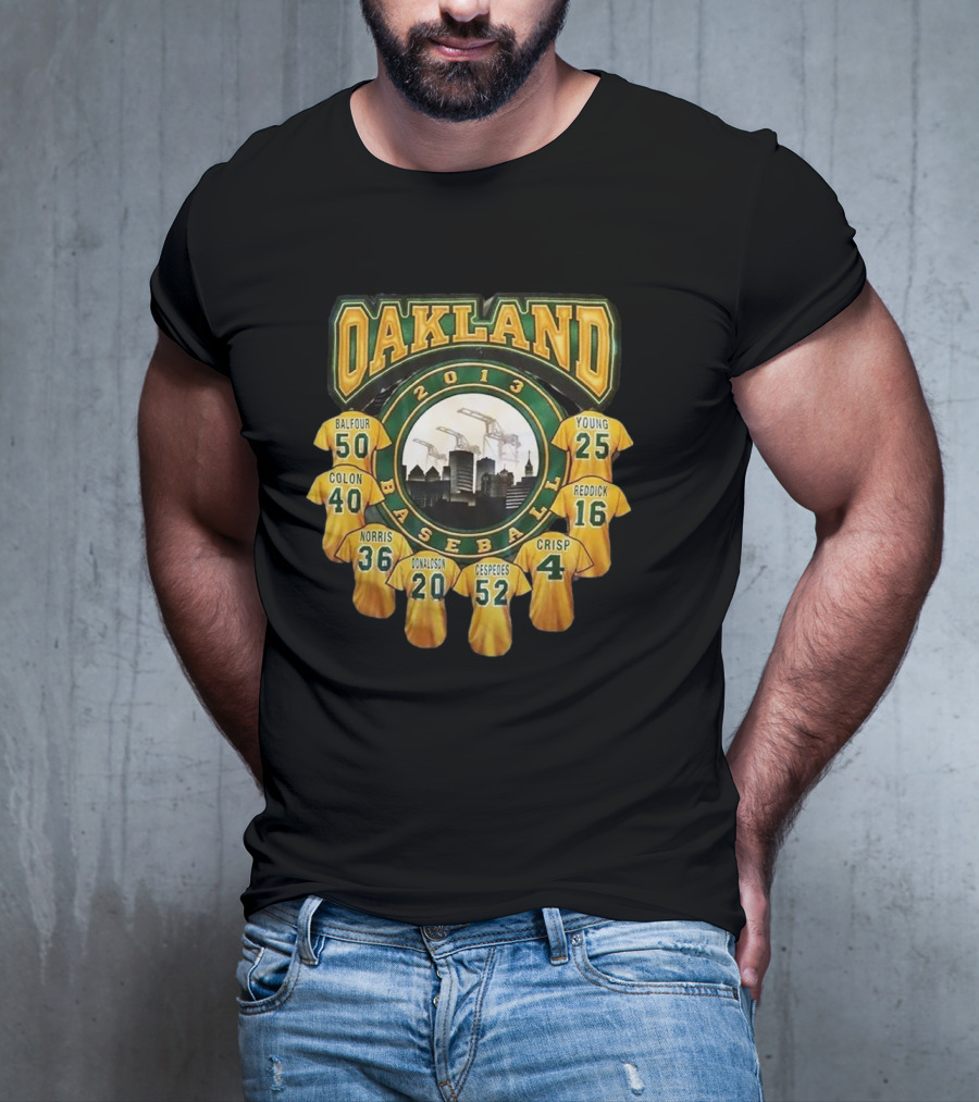 Oakland Athletics 2013 Baseball Team Jerseys Balfour Colon Norris Donaldson Cespedes Crisp Young Reddick T-Shirt