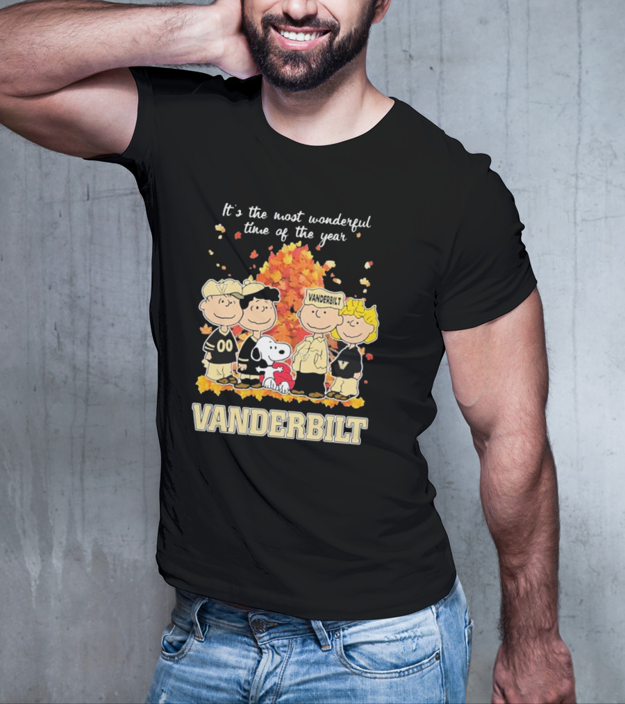 Peanuts Characters Vanderbilt Commodores Most Wonderful Time Of The Year T-Shirt
