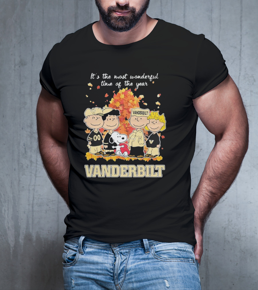 Peanuts Characters Vanderbilt Commodores Most Wonderful Time Of The Year T-Shirt