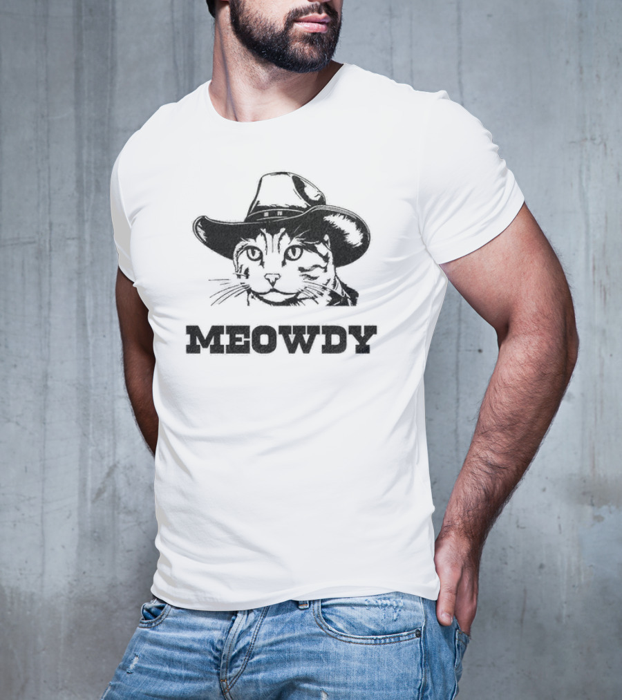 Meowdy Cowboy Cat Hat T-Shirt