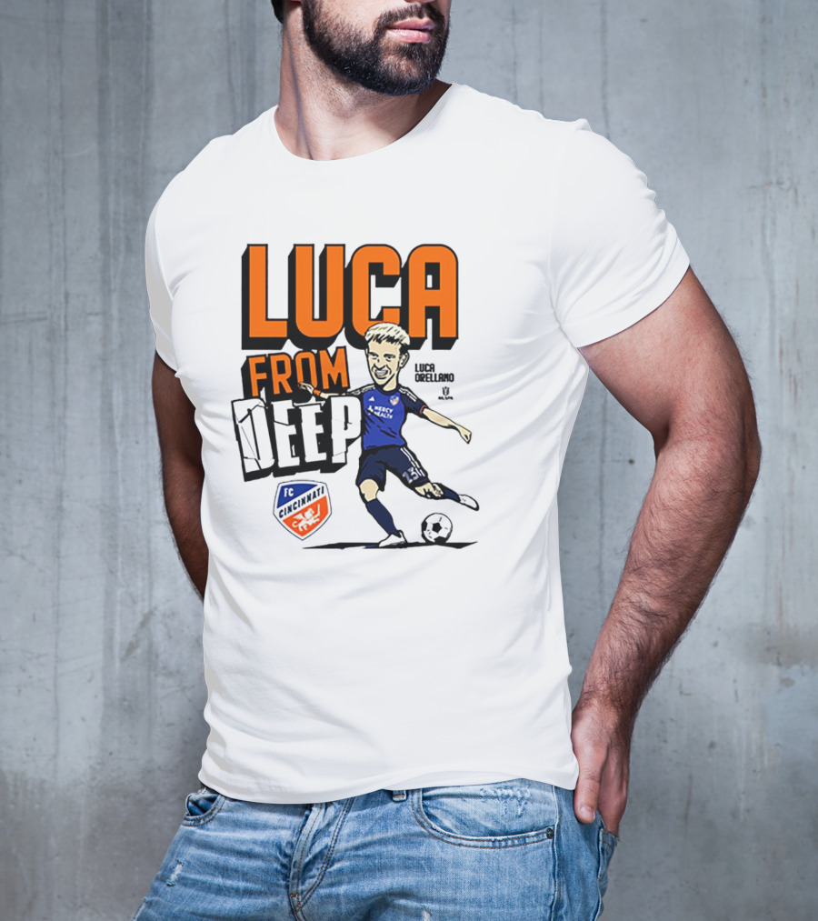Luca Orellano FC Cincinnati From Deep Soccer Player Action Image T-Shirt