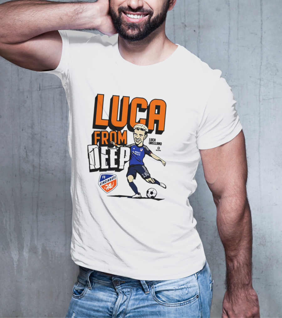 Luca Orellano FC Cincinnati From Deep Soccer Player Action Image T-Shirt