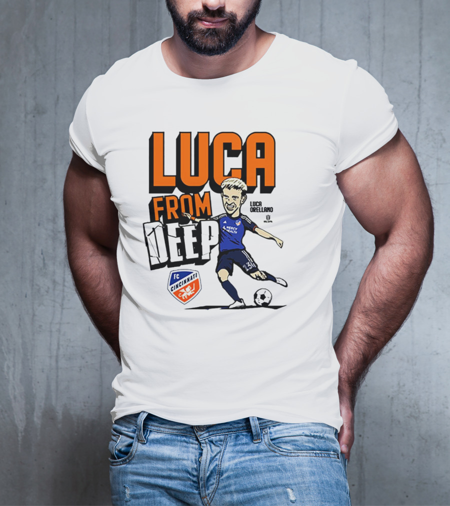 Luca Orellano FC Cincinnati From Deep Soccer Player Action Image T-Shirt