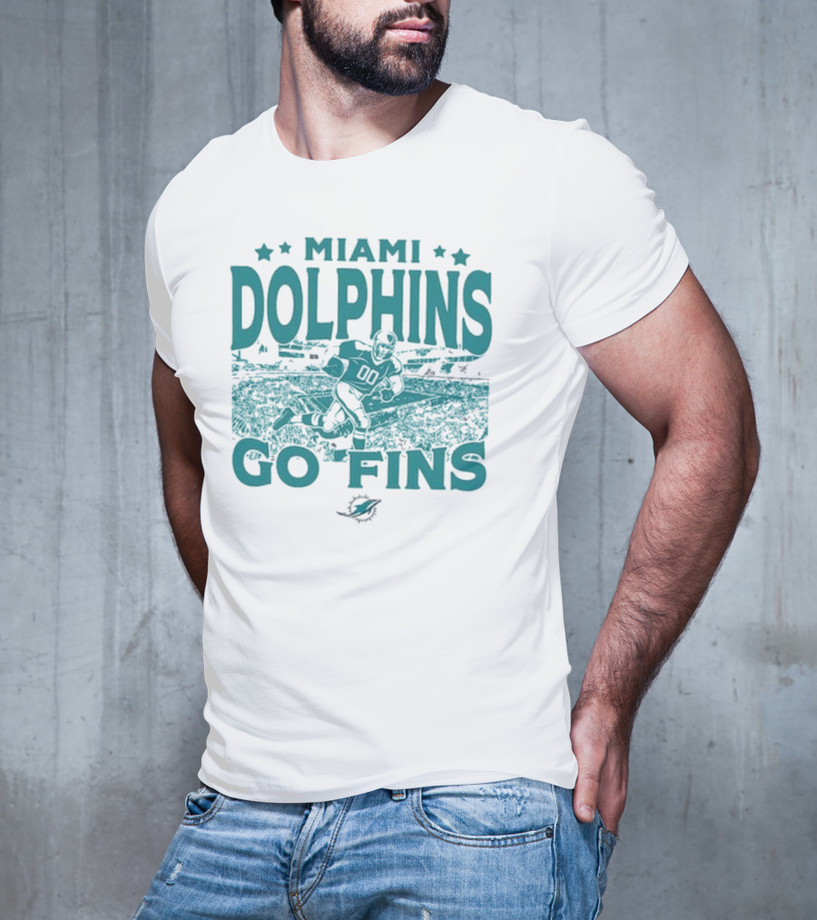 Miami Dolphins Go Fins Vintage Stadium Gameday T-Shirt