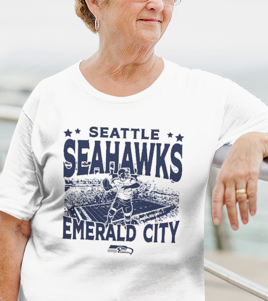 Seattle Seahawks Emerald City Stadium Gameday Vintage T-Shirt