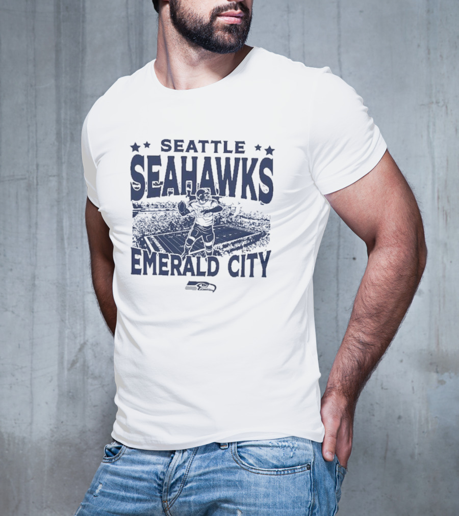 Seattle Seahawks Emerald City Stadium Gameday Vintage T-Shirt