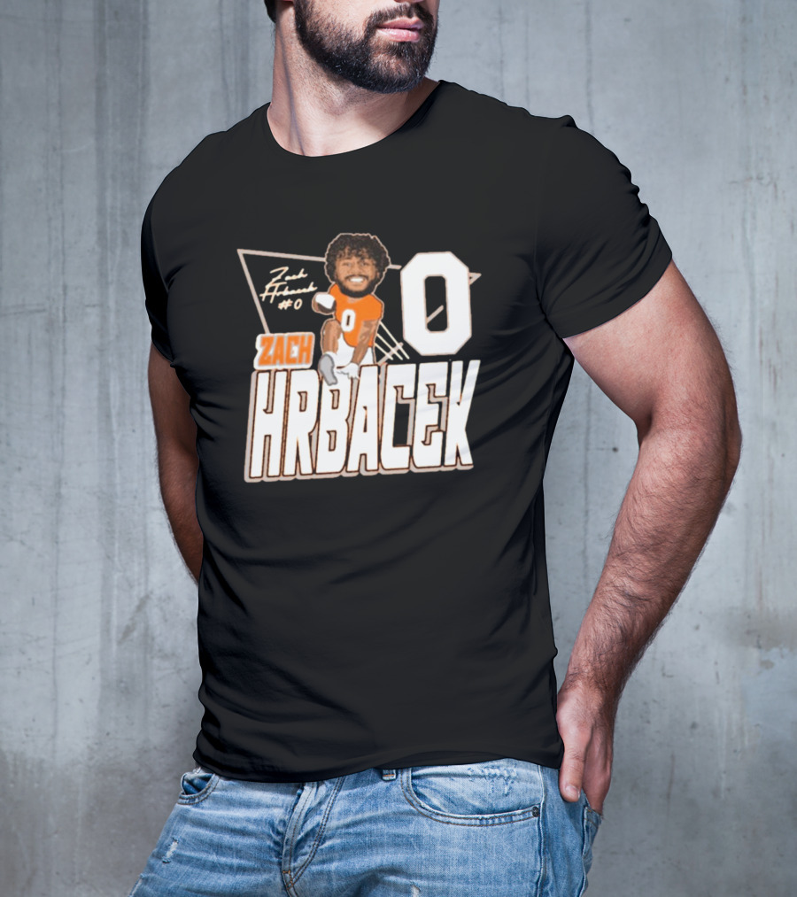 Zach Hrbacek 0 Sam Houston Bearkats Football Caricature Signature T-Shirt
