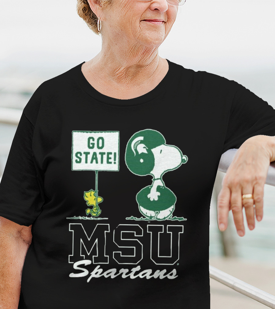 Peanuts Snoopy Woodstock MSU Spartans Go State T-Shirt