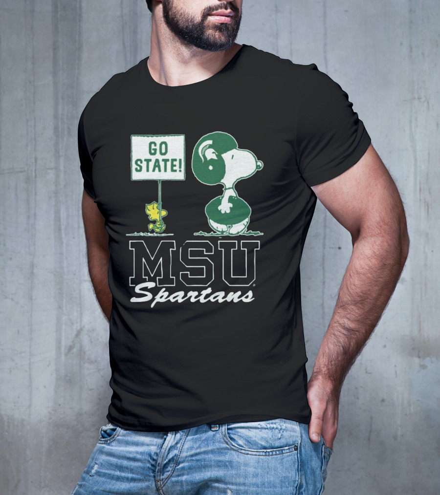 Peanuts Snoopy Woodstock MSU Spartans Go State T-Shirt