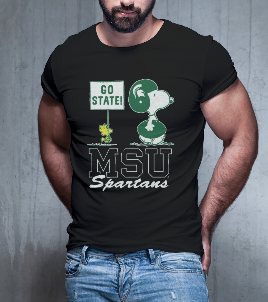 Peanuts Snoopy Woodstock MSU Spartans Go State T-Shirt